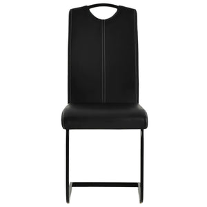 Freischwinger 2 Stk. Schwarz Kunstleder