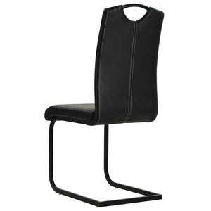 vidaXL Cantilever Chairs 2 pcs Black Faux Leather