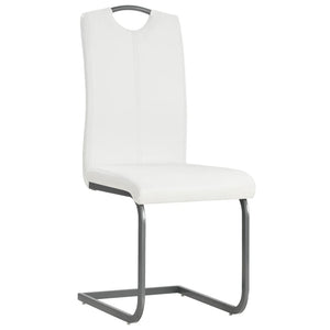 vidaXL Cantilever Chairs 2 pcs White Artificial Leather