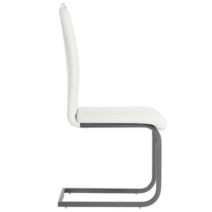 vidaXL Cantilever Chairs 2 pcs White Artificial Leather