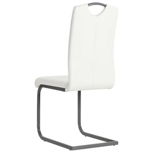 vidaXL Cantilever Chairs 2 pcs White Artificial Leather