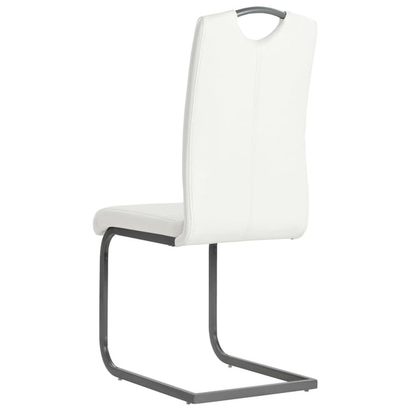 vidaXL Cantilever Chairs 2 pcs White Artificial Leather