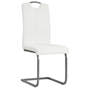 vidaXL Cantilever Chairs 4 pcs. White Faux Leather