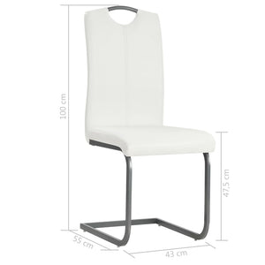 vidaXL Cantilever Chairs 4 pcs. White Faux Leather