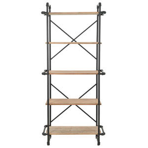 Bücherregal Massivholz Tanne und Stahl 80x42x180 cm