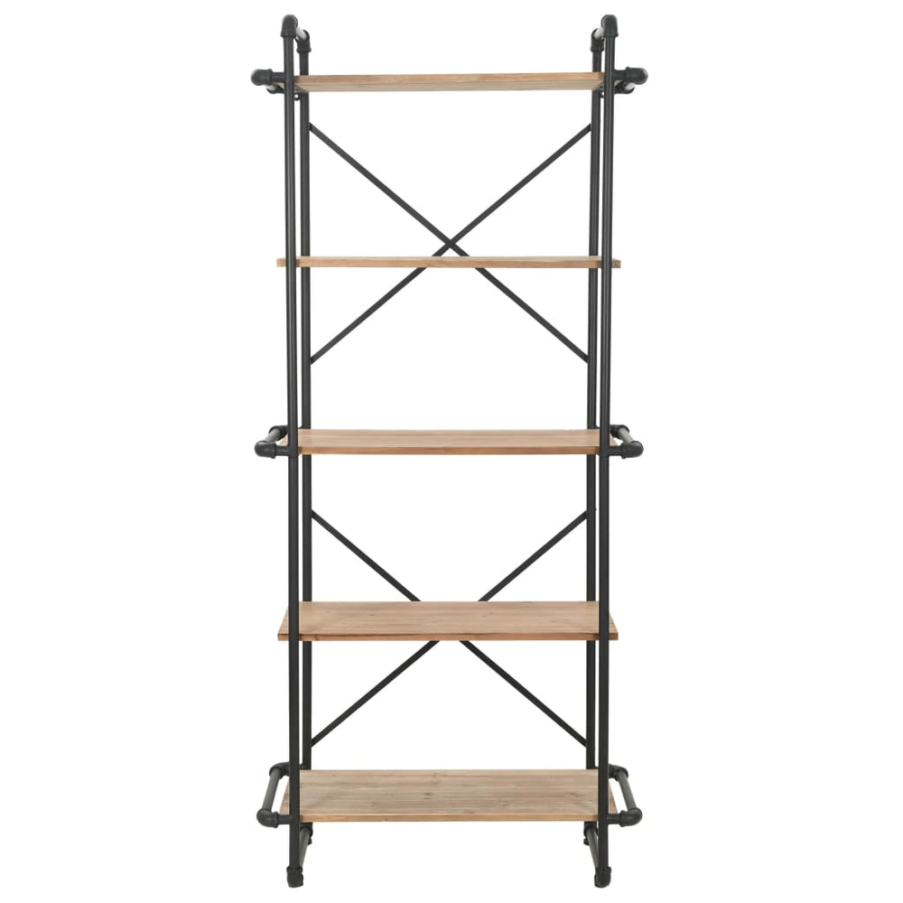 Bücherregal Massivholz Tanne und Stahl 80x42x180 cm