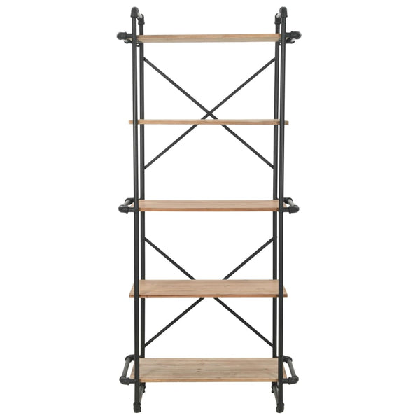 Bücherregal Massivholz Tanne und Stahl 80x42x180 cm