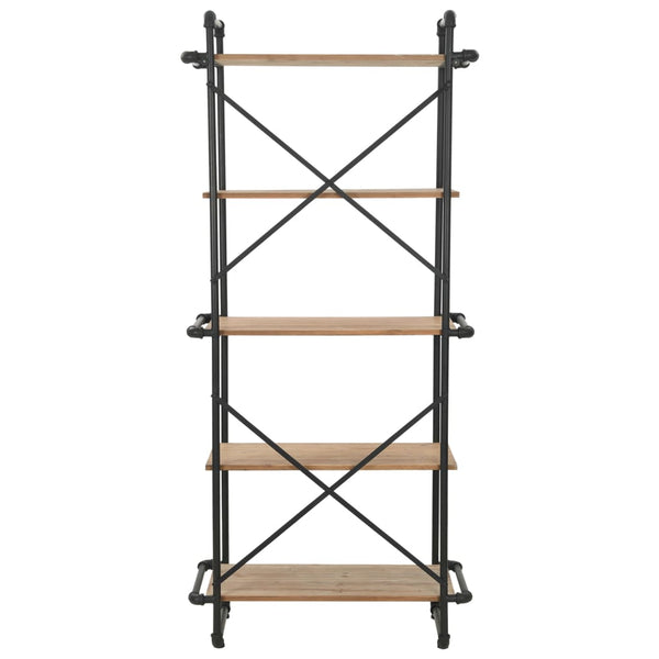 Bücherregal Massivholz Tanne und Stahl 80x42x180 cm