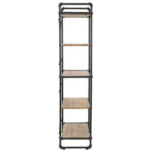 Bücherregal Massivholz Tanne und Stahl 80x42x180 cm