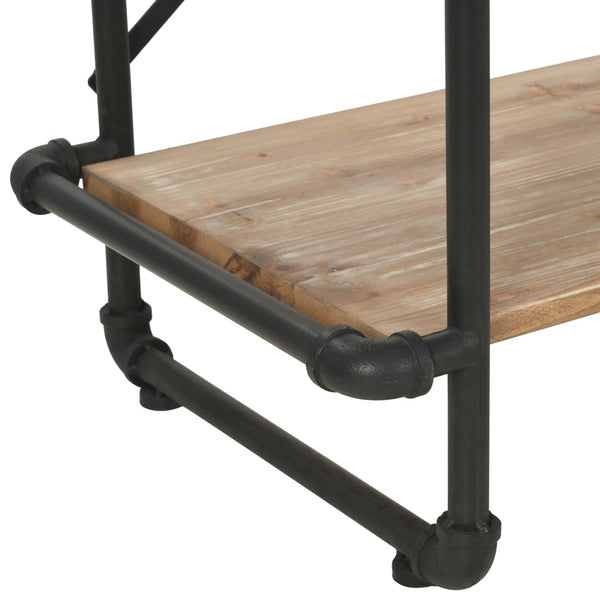 Bücherregal Massivholz Tanne und Stahl 80x42x180 cm