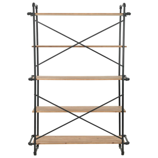 Bücherregal Massivholz Tanne und Stahl 120x42x180 cm