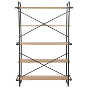Bücherregal Massivholz Tanne und Stahl 120x42x180 cm