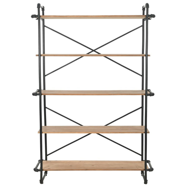 Bücherregal Massivholz Tanne und Stahl 120x42x180 cm