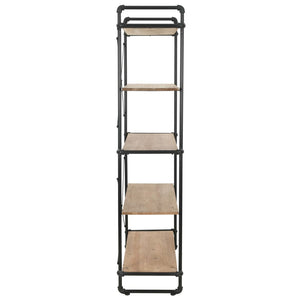 Bücherregal Massivholz Tanne und Stahl 120x42x180 cm