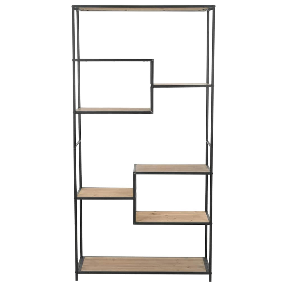 Bücherregal Massivholz Tanne und Stahl 90,5x35x180 cm