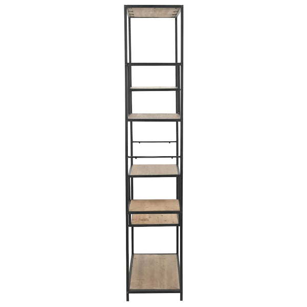 vidaXL Bibliothèque en bois de sapin massif et acier 90,5x35x180 cm