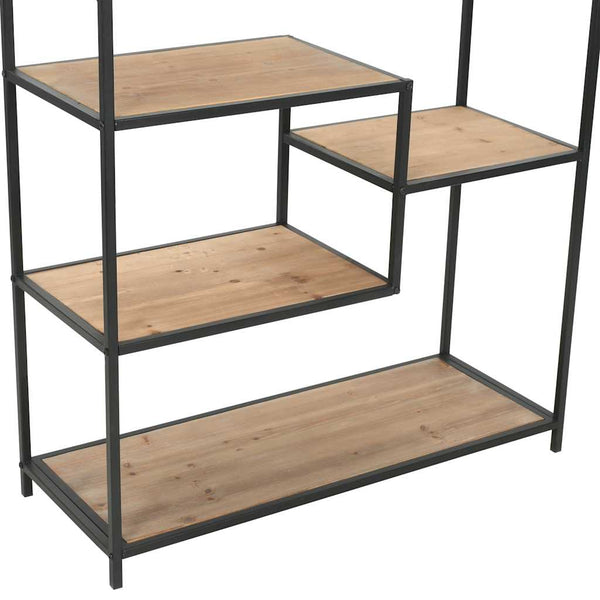 vidaXL Bibliothèque en bois de sapin massif et acier 90,5x35x180 cm