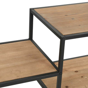vidaXL Bibliothèque en bois de sapin massif et acier 90,5x35x180 cm
