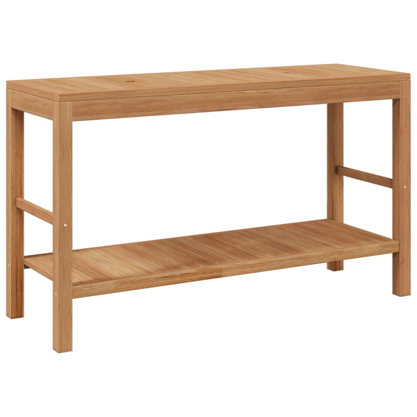Waschtischunterschrank Teak Massiv mit Flussstein Waschbecken