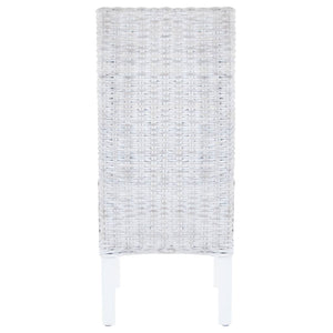 Esszimmerstühle 2 Stk. Hellbraun Kubu-Rattan und Mahagoniholz