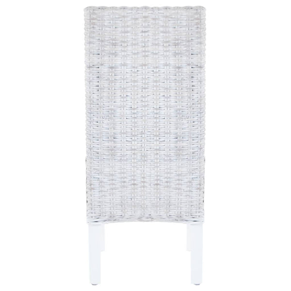 Esszimmerstühle 2 Stk. Hellbraun Kubu-Rattan und Mahagoniholz
