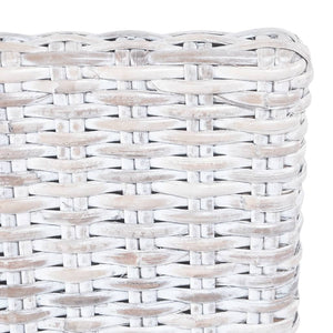Esszimmerstühle 2 Stk. Hellbraun Kubu-Rattan und Mahagoniholz