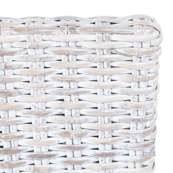 Esszimmerstühle 2 Stk. Hellbraun Kubu-Rattan und Mahagoniholz