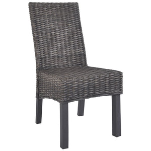 Esszimmerstühle 2 Stk. Braun Kubu-Rattan und Mahagoniholz
