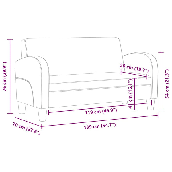 Sofa-Set 2-tlg. Kunstleder in Wildleder-Optik Braun