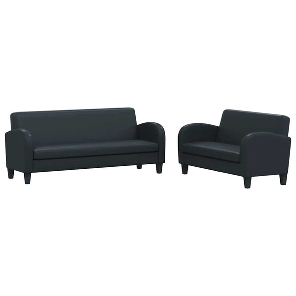 vidaXL Ensemble de canapés 2 pièces en similicuir noir