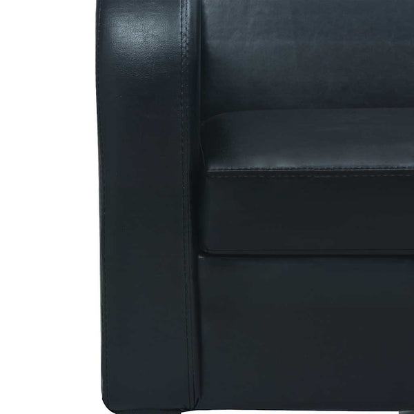 vidaXL Ensemble de canapés 2 pièces en similicuir noir