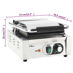 Gerillter Panini Grill Edelstahl 1800W