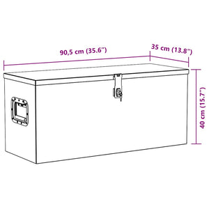 Aluminiumkiste 90,5×35×40 cm Silbern