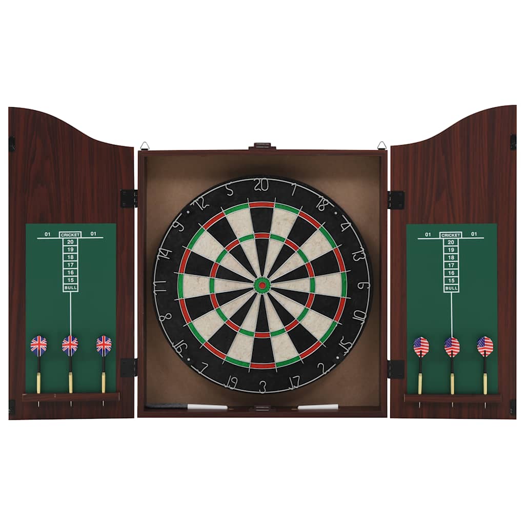 Sisal Dartboard Set mit Schrank & 6 Darts