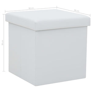 Hocker mit Stauraum 2 Stk. Weiß Kunstleder