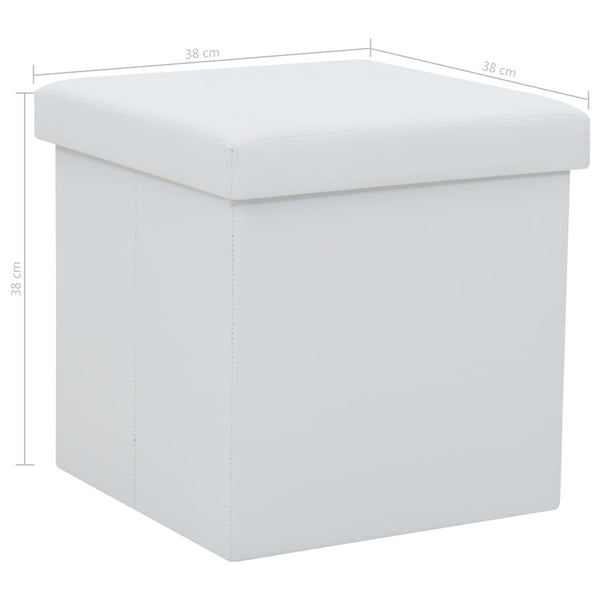 Hocker mit Stauraum 2 Stk. Weiß Kunstleder