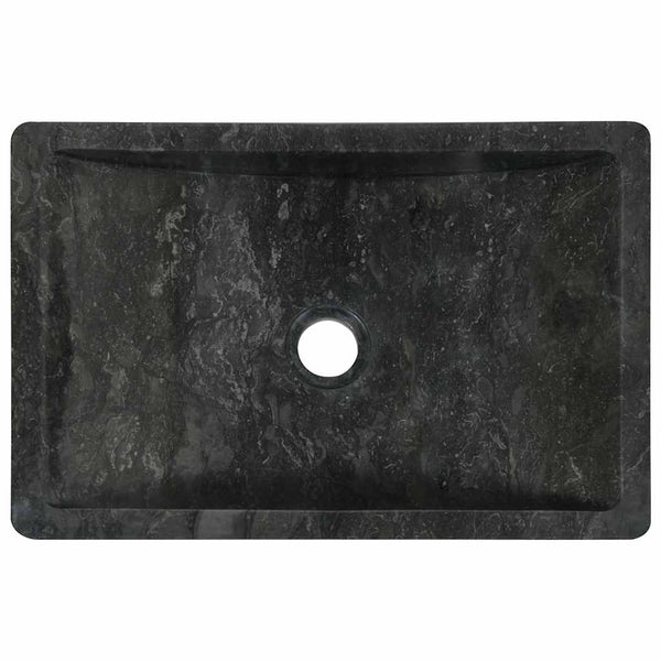 Waschbecken 45x30x12 cm Marmor Hochglanz-Schwarz