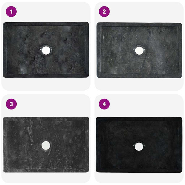 Waschbecken 45x30x12 cm Marmor Hochglanz-Schwarz