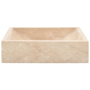 Waschbecken 45x30x12 cm Marmor Hochglanz-Creme