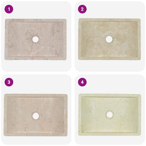 Waschbecken 45x30x12 cm Marmor Hochglanz-Creme