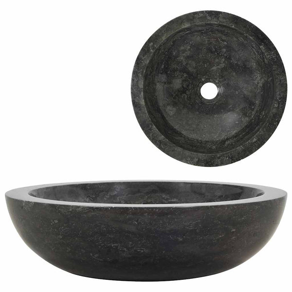 vidaXL Lavabo 40x12 cm Marbre Noir