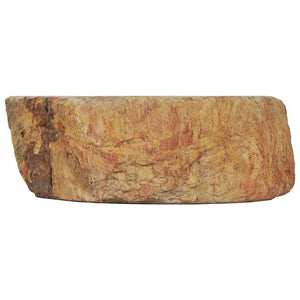 Waschbecken 45x35x15 cm Fossil-Stein Cremeweiß