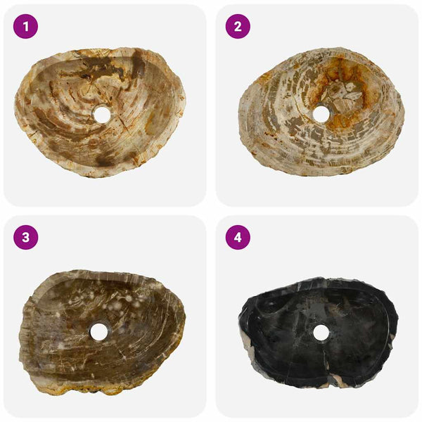 Waschbecken 45x35x15 cm Fossil-Stein Cremeweiß