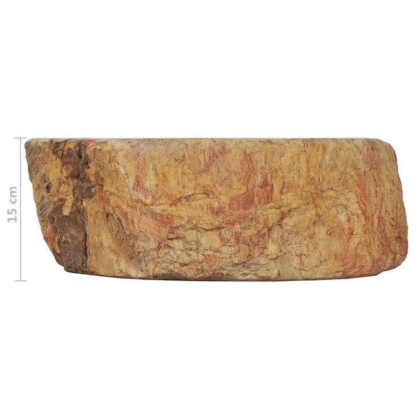 Waschbecken 45x35x15 cm Fossil-Stein Cremeweiß