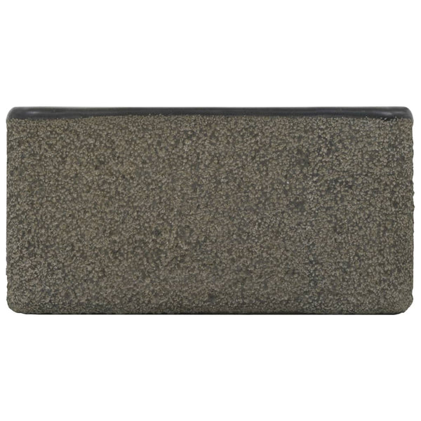 Waschbecken 30x30x15 cm Flussstein Schwarz