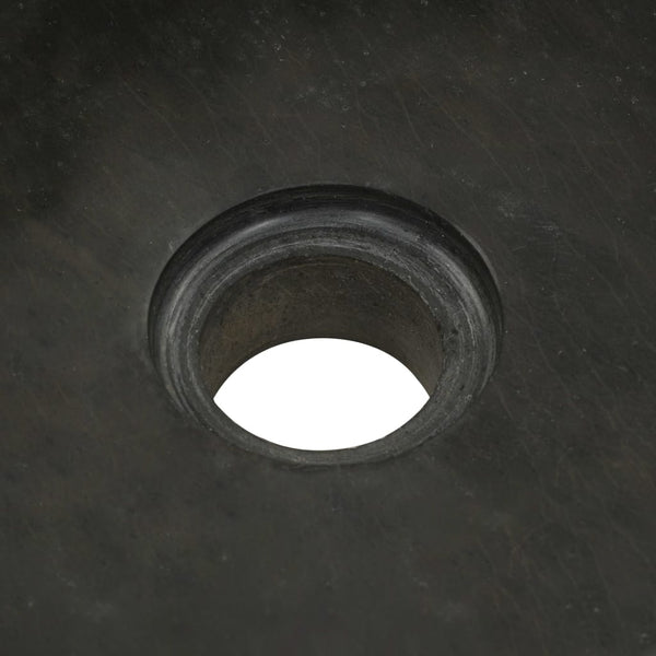 Waschbecken 30x30x15 cm Flussstein Schwarz