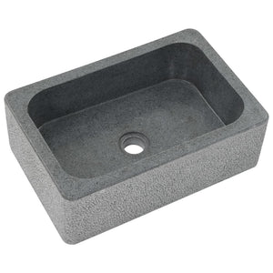 Waschbecken 45x30x15 cm Flussstein Schwarz