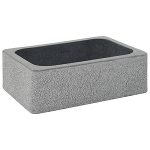 Waschbecken 45x30x15 cm Flussstein Schwarz