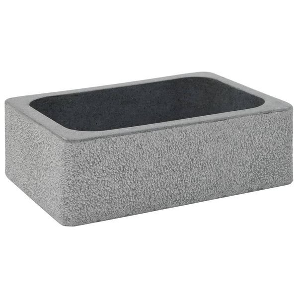 Waschbecken 45x30x15 cm Flussstein Schwarz