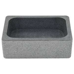 Waschbecken 45x30x15 cm Flussstein Schwarz